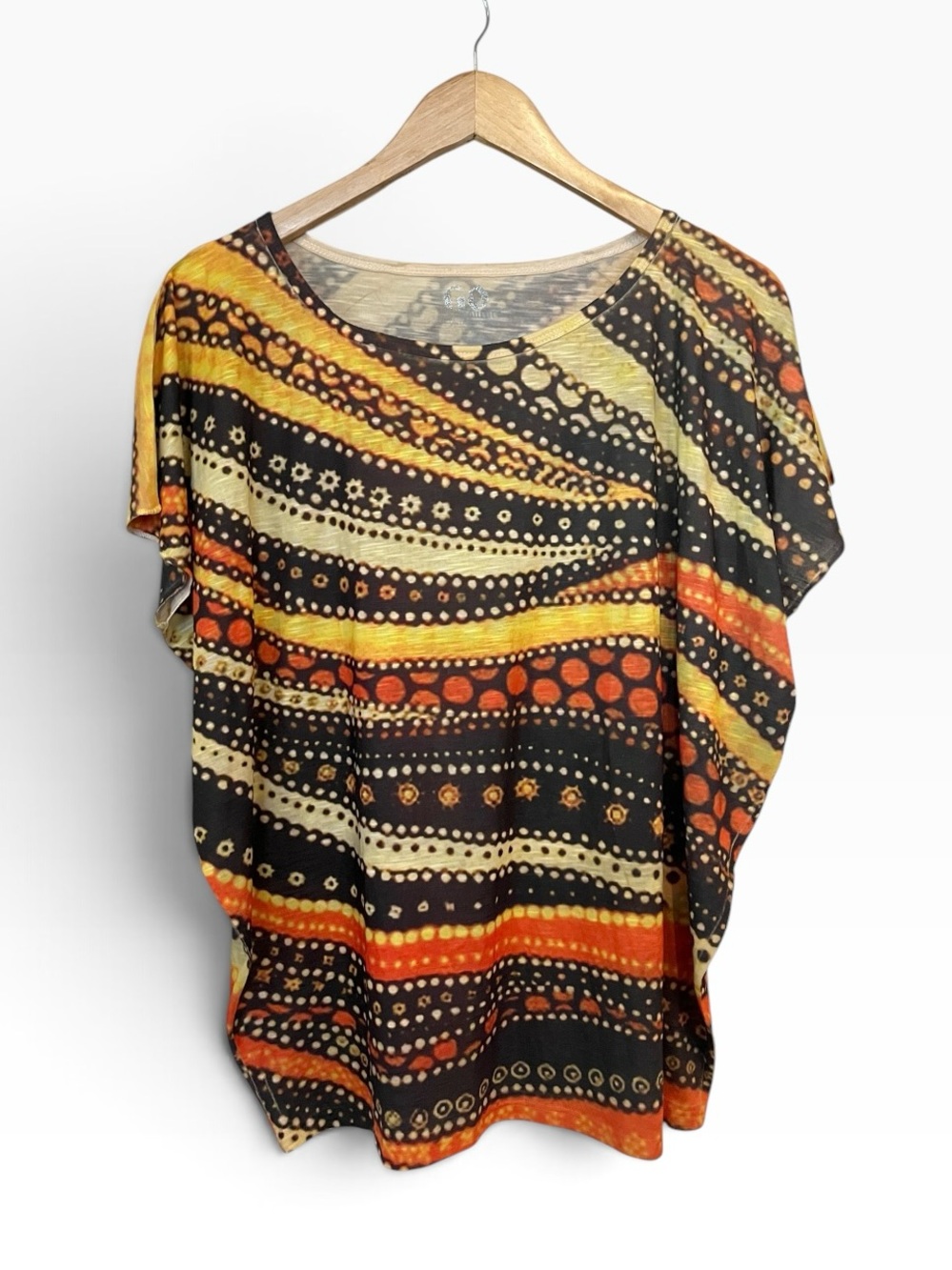 Go Couture Multicolor Fall Dolman Top Size Medium